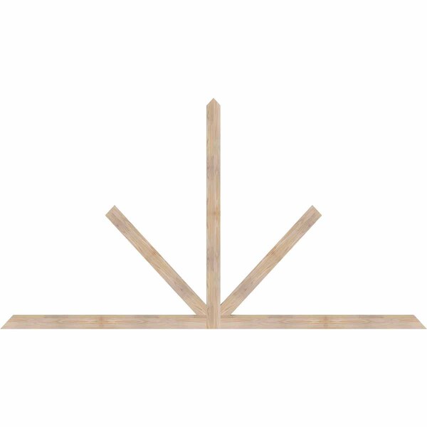 Ekena Millwork Saratoga Smooth Timber Gable Bracket, Douglas Fir, 108"W x 58"H x 1 1/2"D x 3 1/2"F, 13/12 Pitch GBW108X58X0204SAR00SDF - main